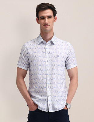 U S Polo Assn Tailored Fit Abstract Shirt