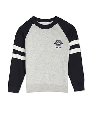 U S Polo Assn Kids Colour Block Crew Neck Sweater