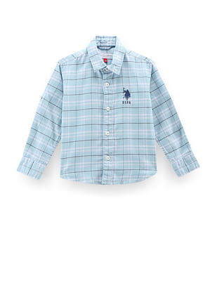 U S Polo Assn Kids Boys Tartan Check Twill Shirt