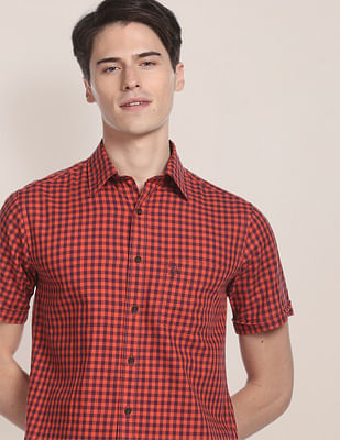 U S Polo Assn Gingham Check Twill Casual Shirt