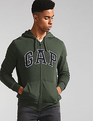 mens green zip up hoodie