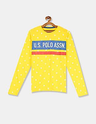 U S Polo Assn Kids Long Sleeve Printed T-Shirt