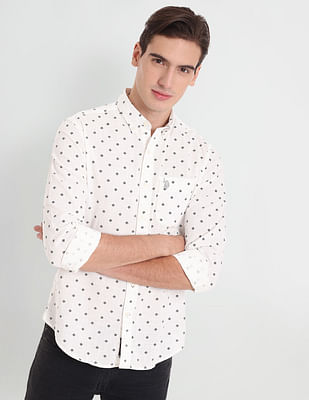 U S Polo Assn Denim Co Slub Print Cotton Shirt