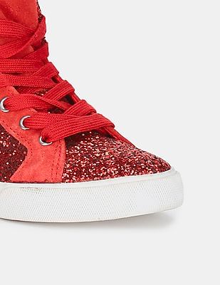 Buy GAP Girls Red Glitter High Top Sneakers