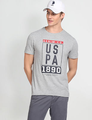 U S Polo Assn Denim Co Crew Neck Short Sleeve Brand Print T-Shirt