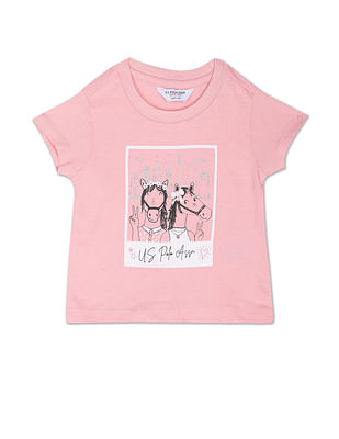 U S Polo Assn Kids Polaroid Print Crew Neck T-Shirt