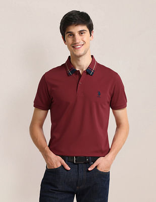 U S Polo Assn Slim Fit Contrast Collar Polo Shirt