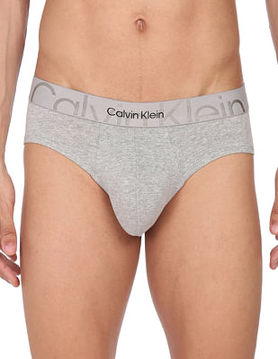 Buy Calvin Klein Underwear Men Grey Heathered Elasticized Waist Hip Briefs  