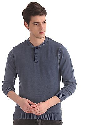 henley neck sweater