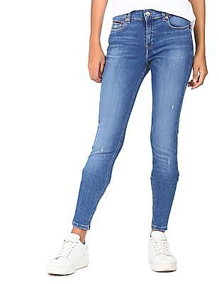 Tommy Hilfiger Women Blue Skinny Fit Distressed Jeans