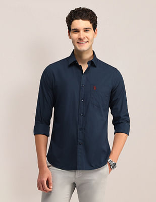 U S Polo Assn Solid Tailored Fit Shirt