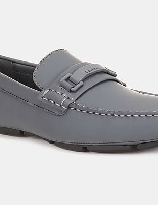 Calvin Klein Mens Loafers 10.5 Gray Leather Dress Shoes Career Work Calvin Klein Men main image 4