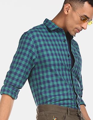 Buy Ruggers Men Green Long Sleeve Check 