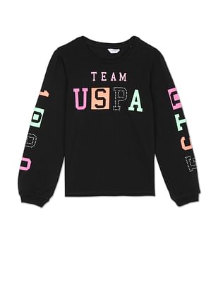 U S Polo Assn Kids Crew Neck Graphic Print T-Shirt