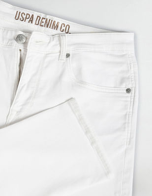 Buy FORGIVE Women's White Jeans | Skinny Fit Clean Look Jeans | Mid Rise  Stretchable Slim Fit Casual Jeans at Amazon.in