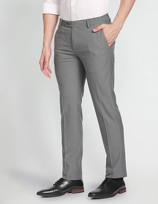 Arrow Hudson Regular Fit Dobby Formal Trousers