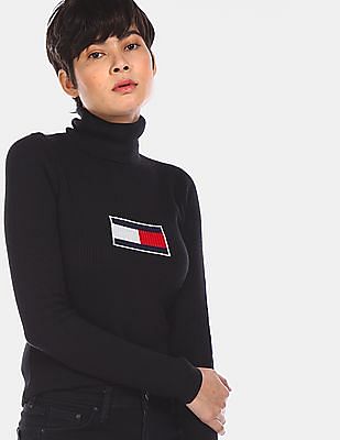 tommy hilfiger black sweater women's