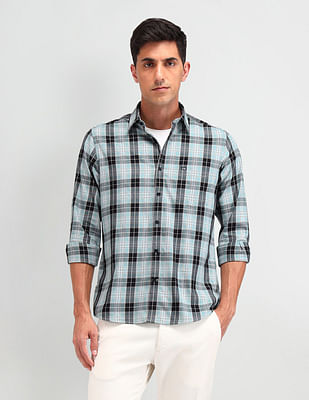 Arrow Sport Tartan Checked Slim Fit Shirt