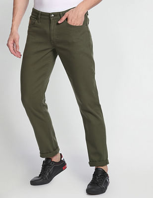 U S Polo Assn Denim Co Brandon Slim Tapered Fit Olive Jeans