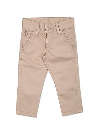 U S Polo Assn Kids Flat Front Solid Trousers