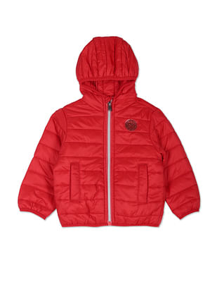 U S Polo Assn Kids Hooded Solid Quilted Jacket