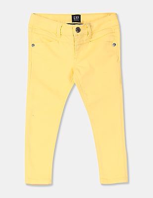 yellow stretch jeans