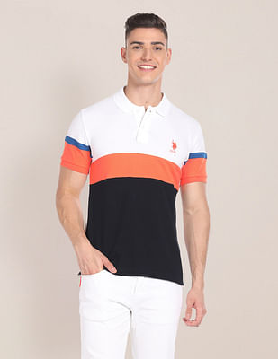 U S Polo Assn Colour Block Polo Shirt