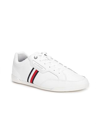 NEW! Tommy Hilfiger Women's Lightz Sneakers White Lace Shoes LOGO Stripe 10