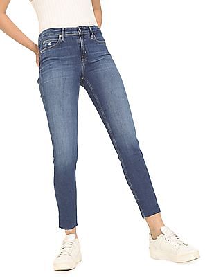 Calvin Klein Women Blue Mid Rise Stone Wash Jeans