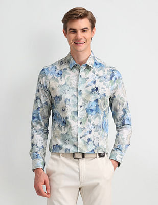 U S Polo Assn Denim Co Satin Digital Print Shirt