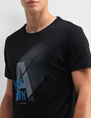 Buy Arrow Newyork Graphic Printed Round Neck T-Shirt - NNNOW.com