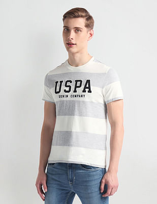 U S Polo Assn Denim Co Rugby Stripe Logo T-Shirt