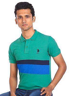 U S Polo Assn Cotton Striped Polo Shirt