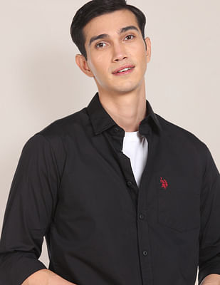 U S Polo Assn Slim Fit Solid Casual Shirt