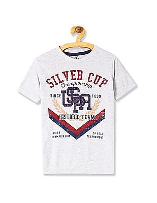 U S Polo Assn Kids Crew Neck Brand Print T-Shirt