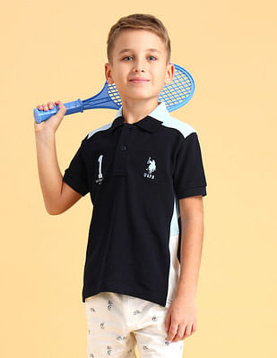 U S Polo Assn Kids Boys Cotton Printed Polo Shirt