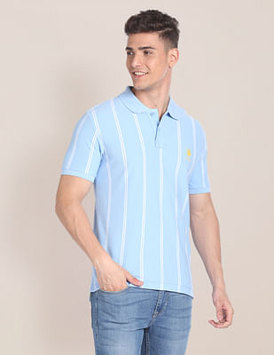 U S Polo Assn Vertical Stripe Polo Shirt