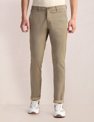 U S Polo Assn Geometric Print Twill Slim Chinos