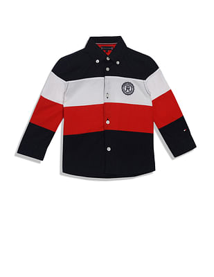 Tommy Hilfiger Kids Boys Organic Cotton Colour Block Shirt