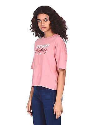 Ann Taylor Tops Womens Size Medium Solid Pink Cap Sleeve Round Neck T-Shirt