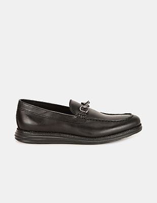 Cole Haan Grand .Os 14M black leather bronze horsebit buckle detail loafers‎ Cole Haan Mens Ascot II Loafer Size 9 M Black Leather Bit  main image 2