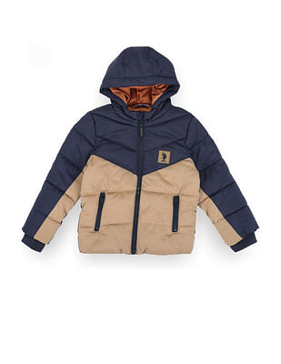 U S Polo Assn Kids Boys Colour Block Hooded Jacket