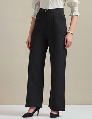 Wideleg trousers with belt | MANGO