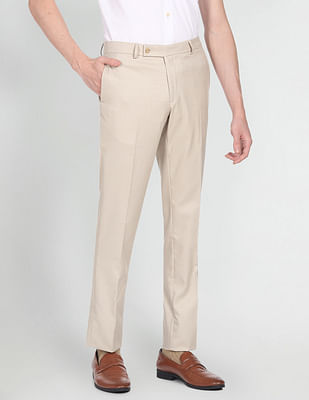 Arrow Hudson Tailored Fit Solid Dobby Trousers