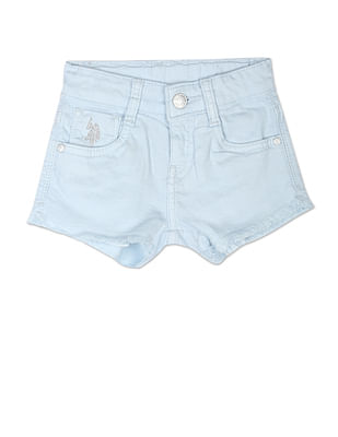 U S Polo Assn Kids Unfinished Hem Dyed Shorts