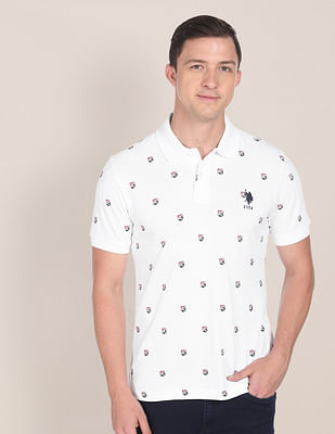 U S Polo Assn Shield Print Polo Shirt