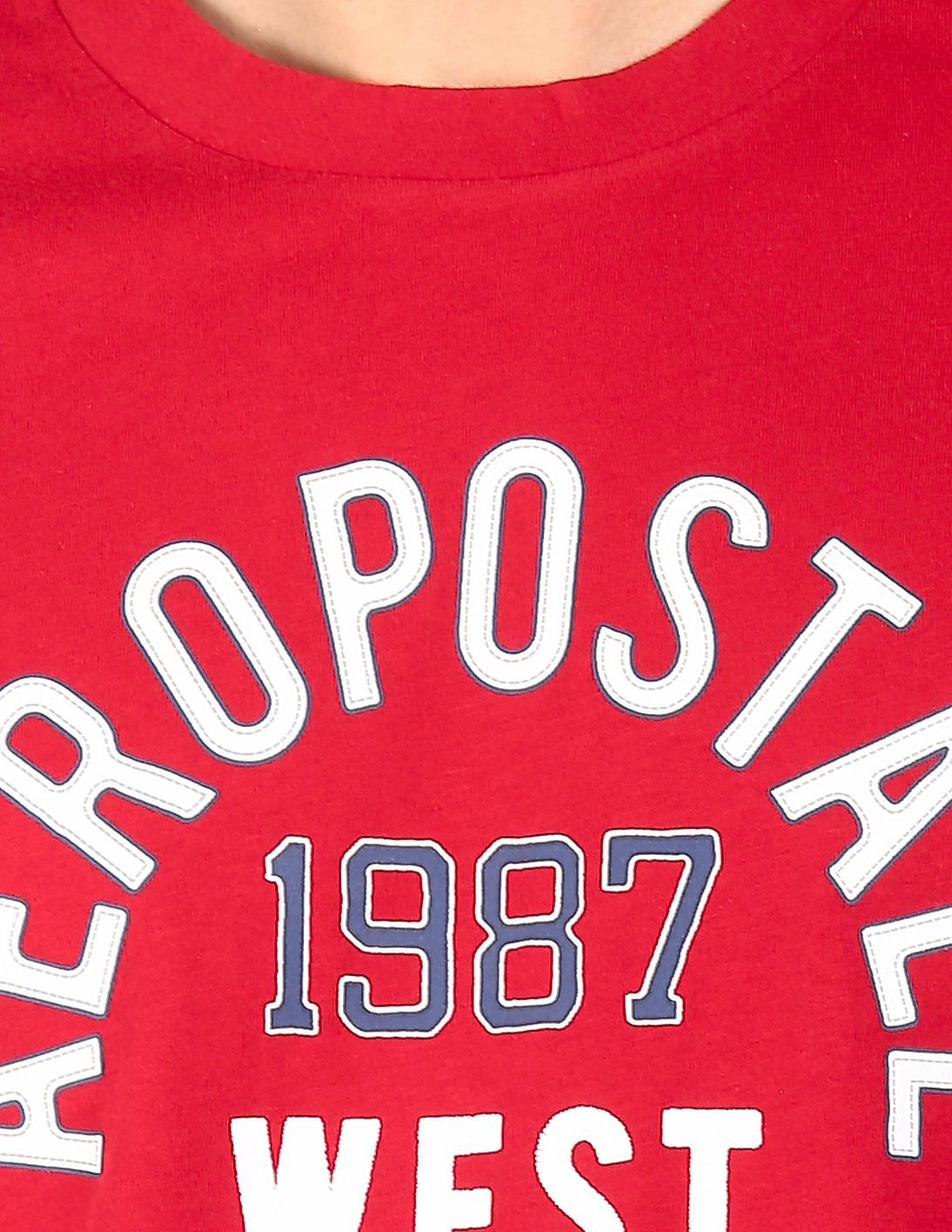 Buy Aeropostale Men Red Crew Neck Brand Print T-Shirt - NNNOW.com