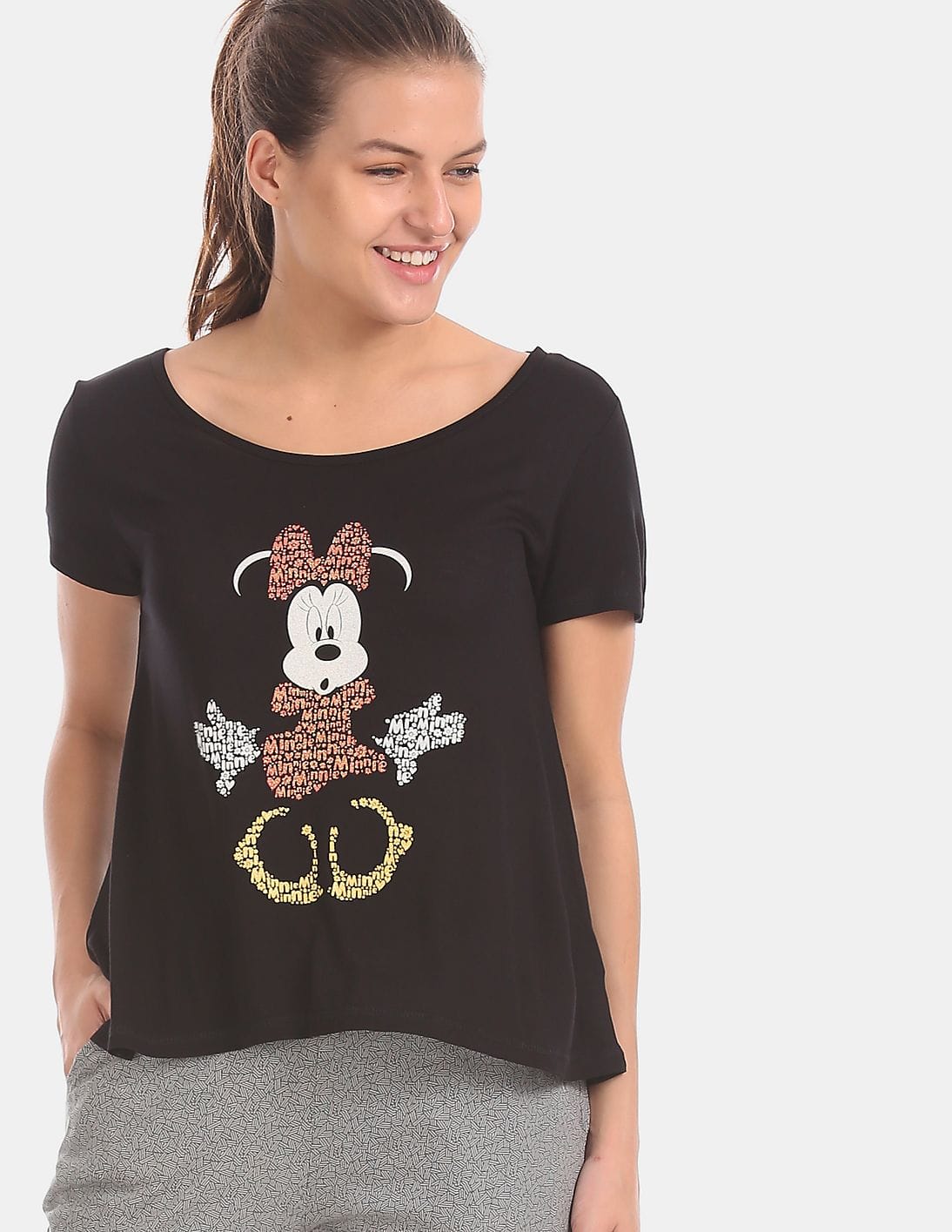 Buy SUGR Women Black Minnie Mouse 