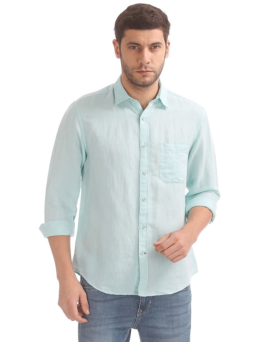 linen double pocket shirt
