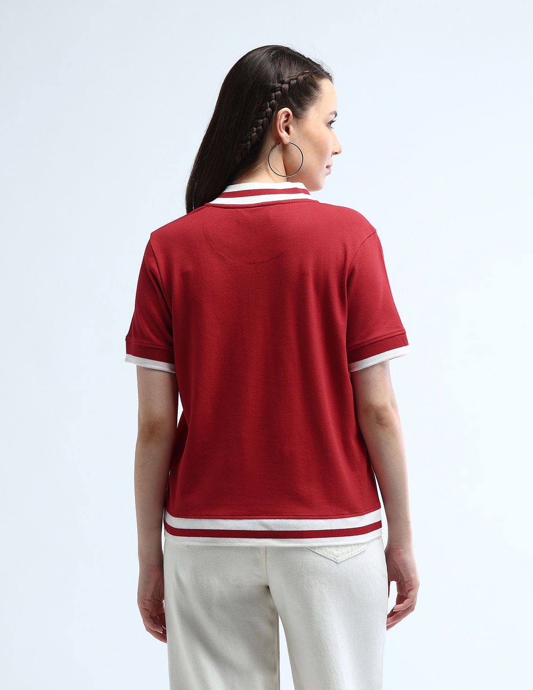 Buy U.S. Polo Assn. Women Varsity Logo Zipper Polo Shirt